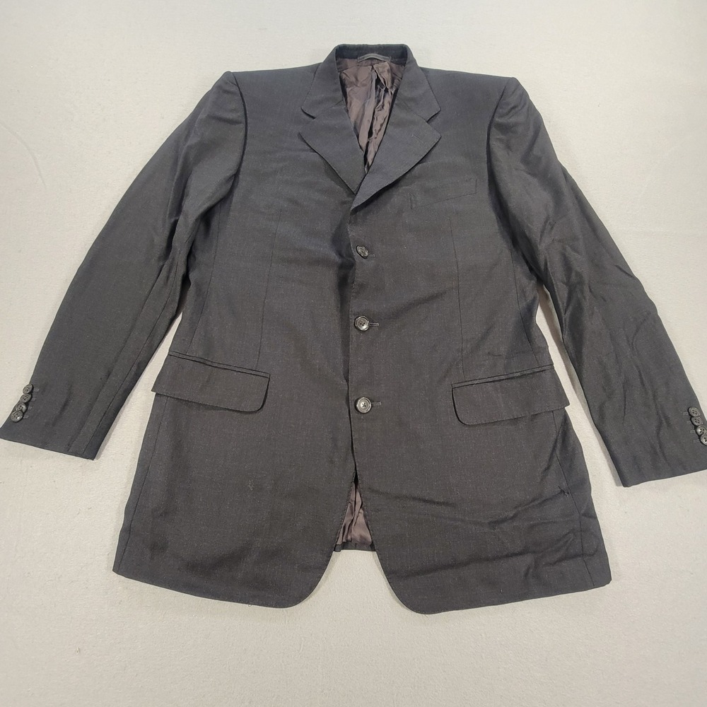 Ermenegildo Zegna Wool Blazer Charcoal Gray 3 Button Sport Coat Jacket Men's 42R - Picture 2 of 16